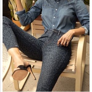 Joe’s | Animal Print Dark Jeans Fray Hem
